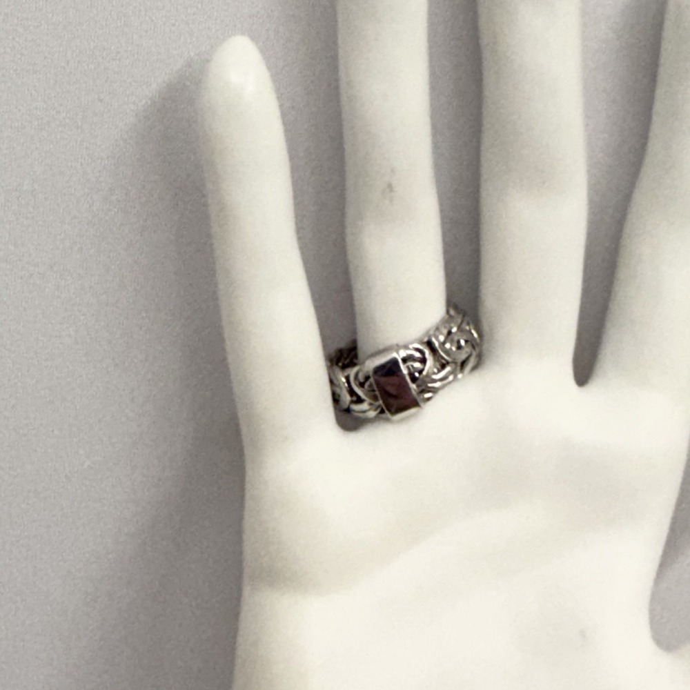 AK Atasay Kuyumculuk Sterling Silver Chain Band Ring Weighs 5 Grams Size 7 3/4 - Picture 4 of 11